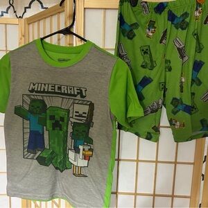 Minecraft Kids Pajama Set - Green and Gray